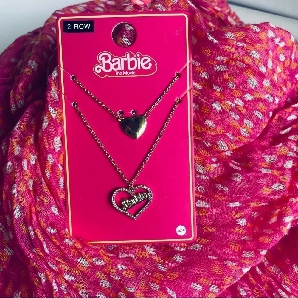 Barbie The Movie Layered Heart Necklace NWT